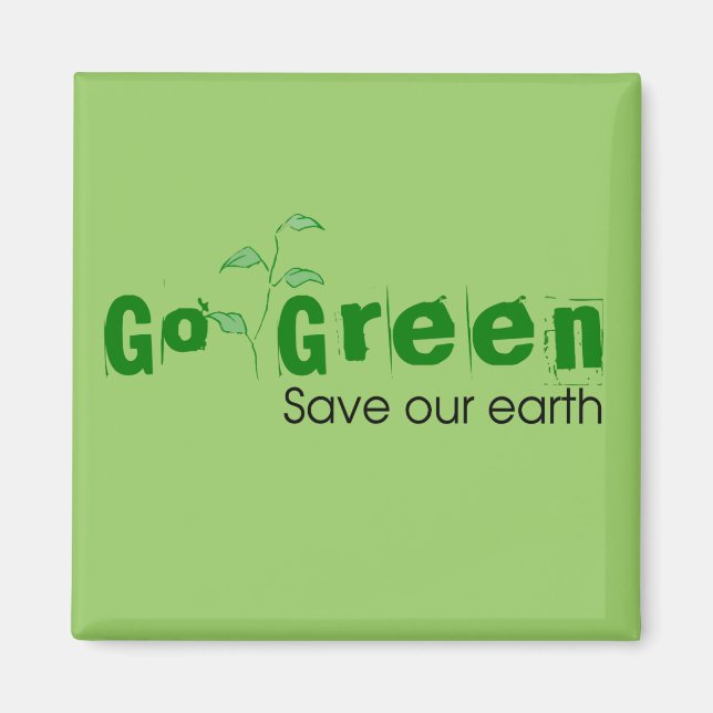 Eco Friendly | Gå grön Magnet (Framsidan)