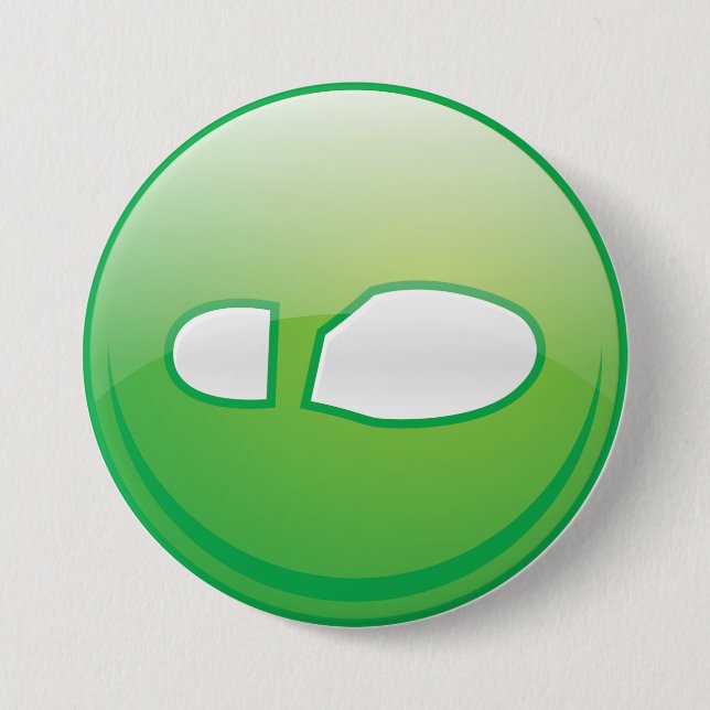 Eco-Friendly Green Footprint Icon Knapp (Framsida)
