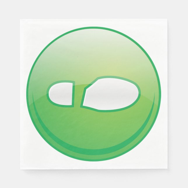 Eco-Friendly Green Footprint Icon Pappersservett (Framsidan)