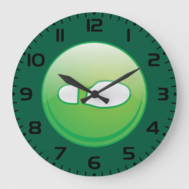 Eco-Friendly Green Footprint Icon Stor Klocka (Framsida)