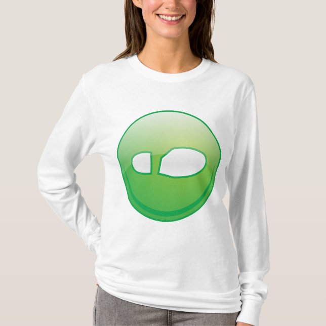 Eco-Friendly Green Footprint Icon T Shirt (Framsida)