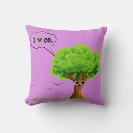 Eco-Friendly ‘I Love CO2’ Illustrated Tree Kudde