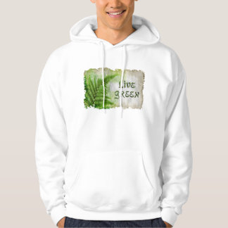 Eco Friendly "Live Grönt" Art-älskare Hoodie