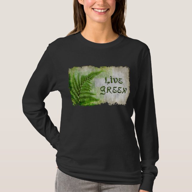 Eco Friendly "Live Grönt" Art-älskare Shirt T (Framsida)