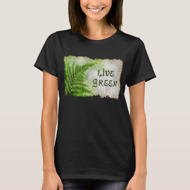 Eco Friendly "Live Grönt" Enviro Art-älskare Shirt Tröja (Framsida)