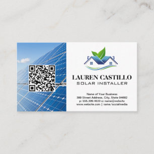 Eco Friendly Modern Home Solpaneler QR Visitkort