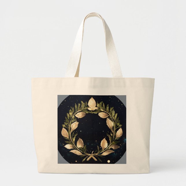 "Eco-Friendly Natural Löv Print Tote Bag" Jumbo Tygkasse (Framsidan)