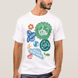 Eco-Friendly Sticker Collection T Shirt