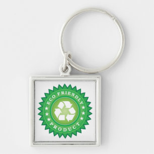 Eco Friendly Sticker Fyrkantig Silverfärgad Nyckelring