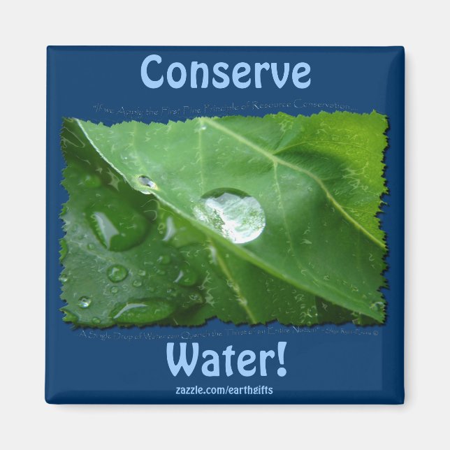 ECO FRIENDLY VATTEN CONSERVATION Gifts & Gear Magnet (Framsidan)