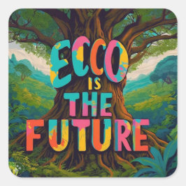 Eco Fyrkantigt Klistermärke