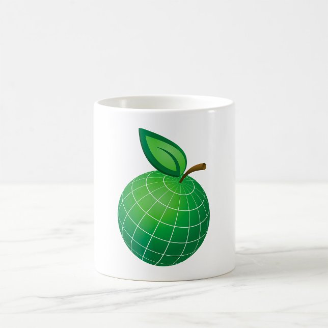 Eco Globe Fruit Grönt Earth Löv Sphere Kaffemugg (Skapare uppladdad)