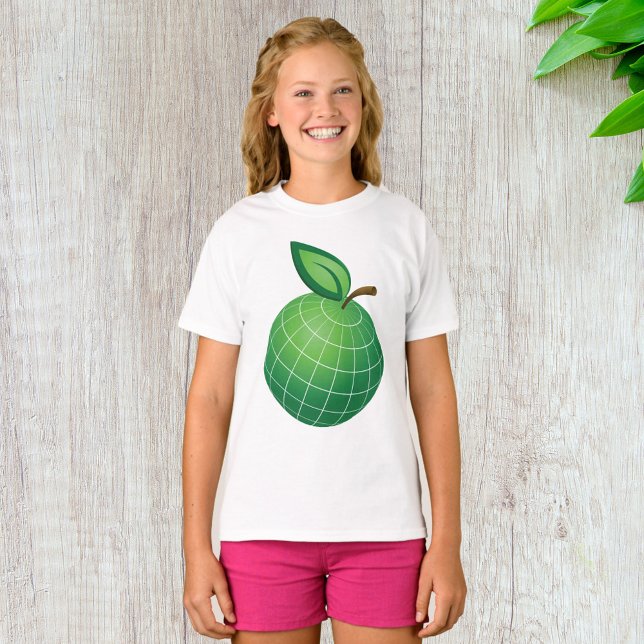 Eco Globe Fruit Grönt Earth Löv Sphere T Shirt (Skapare uppladdad)