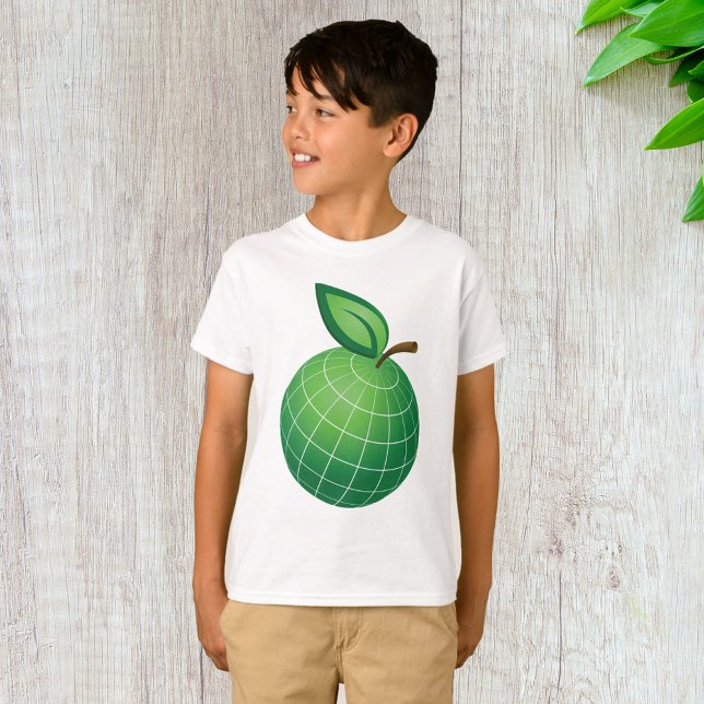 Eco Globe Fruit Grönt Earth Löv Sphere T Shirt (Skapare uppladdad)