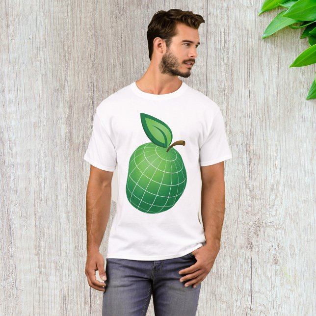 Eco Globe Fruit Grönt Earth Löv Sphere T Shirt (Skapare uppladdad)