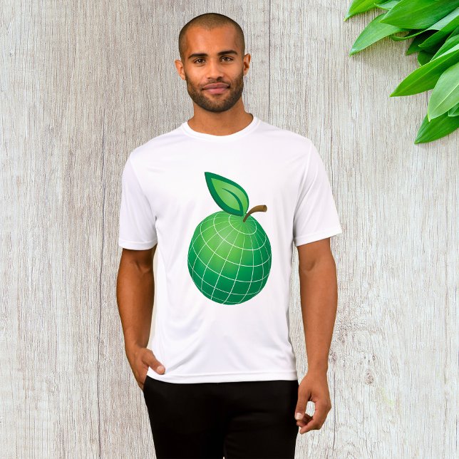 Eco Globe Fruit Grönt Earth Löv Sphere T Shirt (Skapare uppladdad)