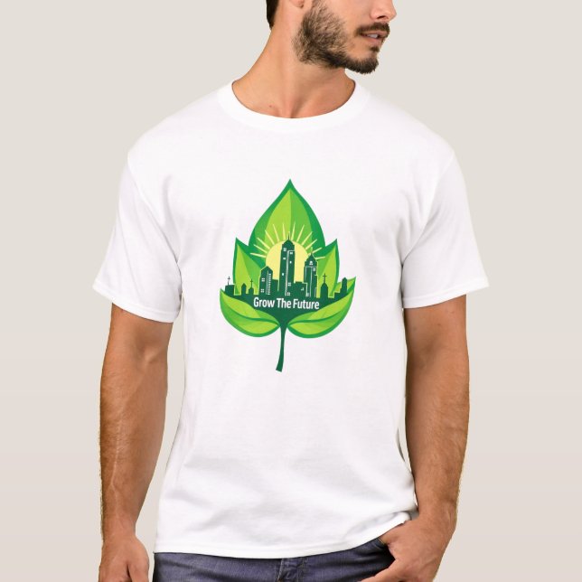 Eco Green City Sustainable Living Design t-shirt (Framsida)