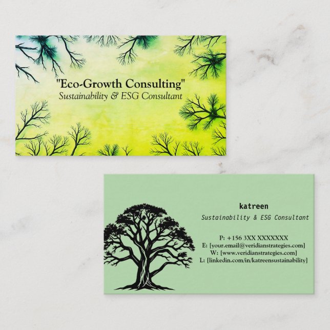 Eco-Growth Business Card Visitkort (Fram/baksida)