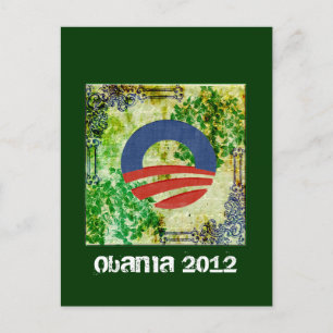 Eco Grunge Obama 2012 Reelection Design Vykort