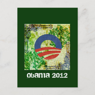 Eco Grunge Obama 2012 Reelection Design Vykort