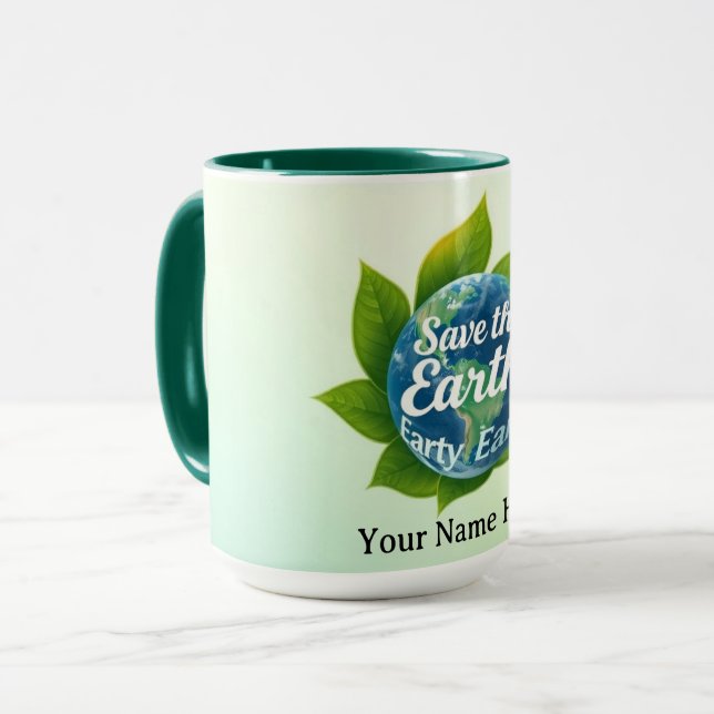 Eco-Guardians' Embrace Celestial Earth Mugg (Framsida vänster)