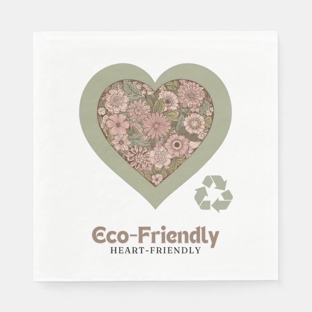 Eco & Heart-Friendly Kärlek Pappersservett (Framsidan)