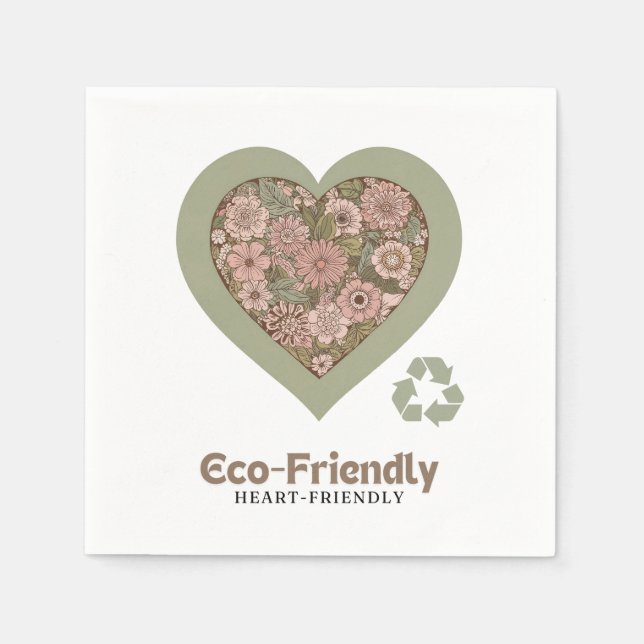 Eco & Heart-Friendly Kärlek Pappersservett (Framsidan)