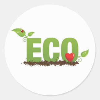 Eco-kärlek Runt Klistermärke