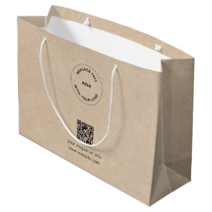 Eco Kraft Anpassad Logo & QR Presentpåse för Föret