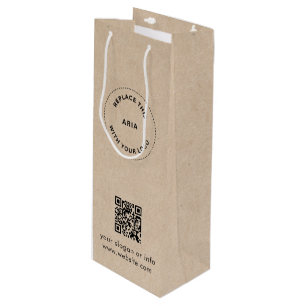 Eco Kraft Anpassad Logo & QR Presentpåse för Föret