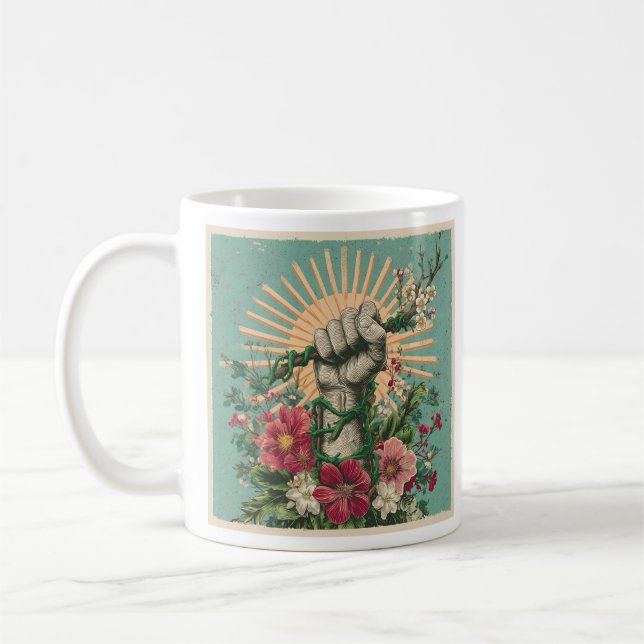 Eco Motstånd Solarpunk Protestmugg Kaffemugg (Vänster)
