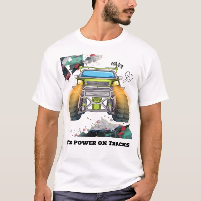 Eco Power på spår T Shirt (Framsida)