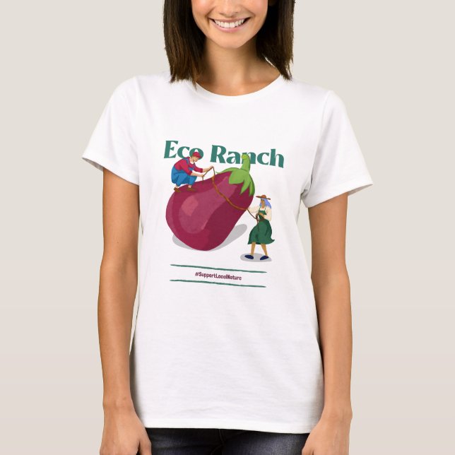 Eco Ranch, stödja miljövänlig lokal natur T Shirt (Framsida)
