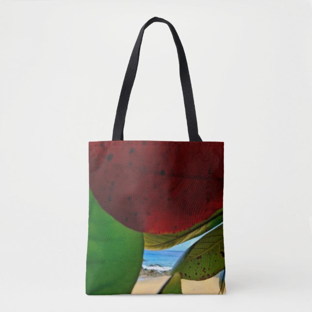 Eco Tote Bag för Tropical Löv & Ocean View Tygkasse (Framsida)