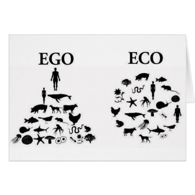Eco vs Ego Hälsningskort (Framsidan Horizontal)