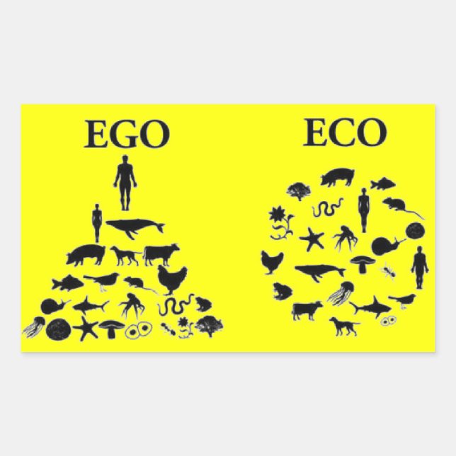 Eco vs Ego Rektangulärt Klistermärke (Framsida)