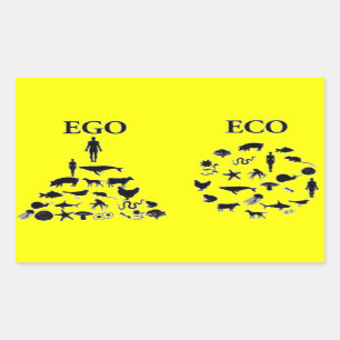 Eco vs Ego Rektangulärt Klistermärke