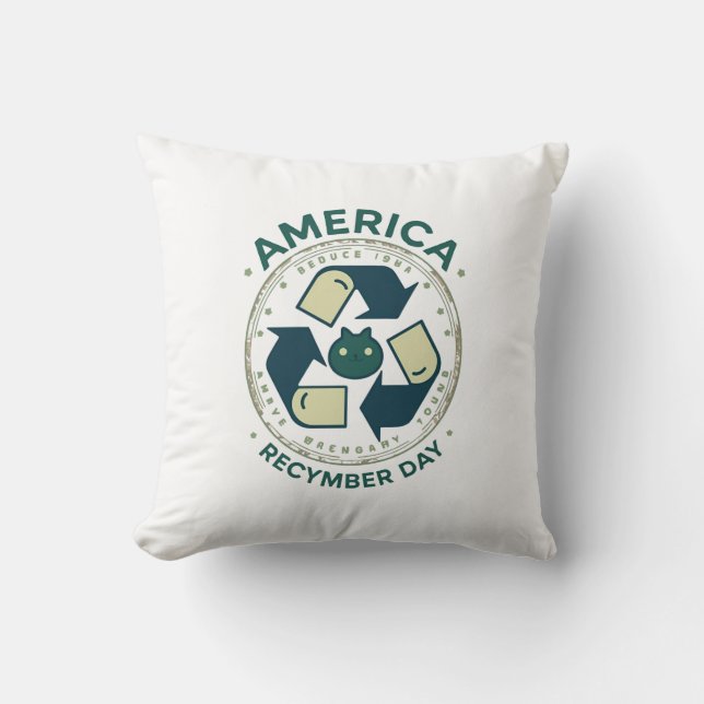 Eco Warrior Recycle Day Shirt Kudde (Framsida)