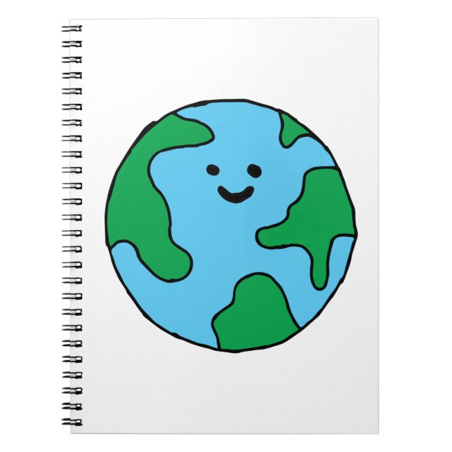Ecofrie World Lycklig Earth Clipart Anteckningsbok (Framsidan)