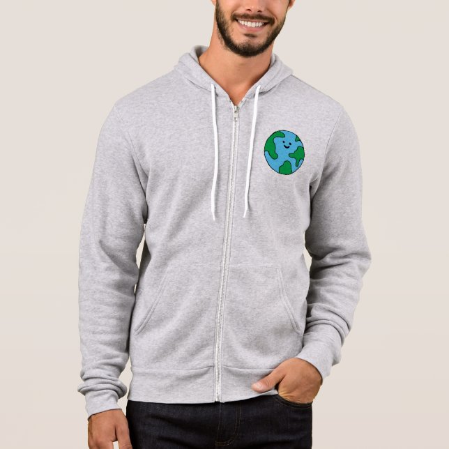 Ecofrie World Lycklig Earth Clipart T Shirt (Framsida)