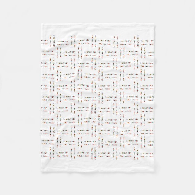 EcoFriendly Julhelg Blanket med färgstark Roligt Fleecefilt (Framsidan)