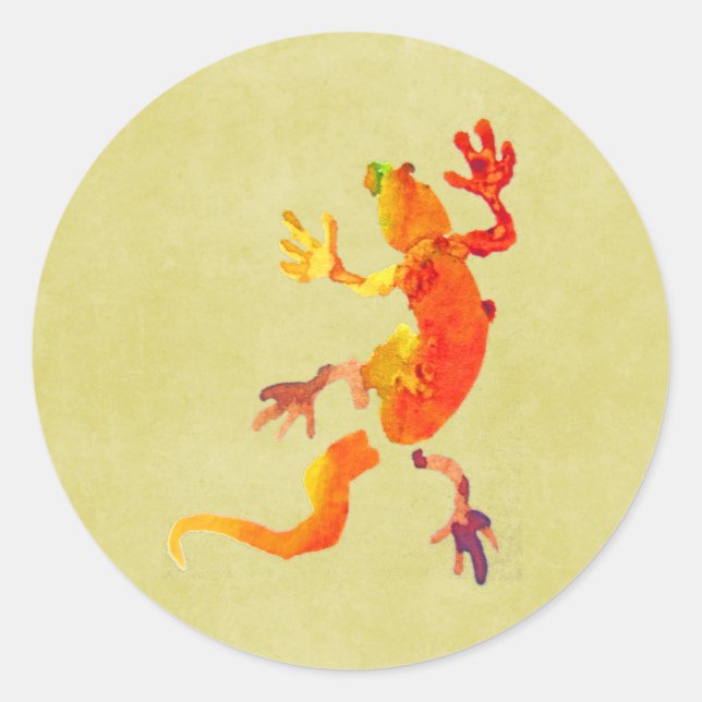 Ecola gecko ligua reptile runt klistermärke (Framsida)