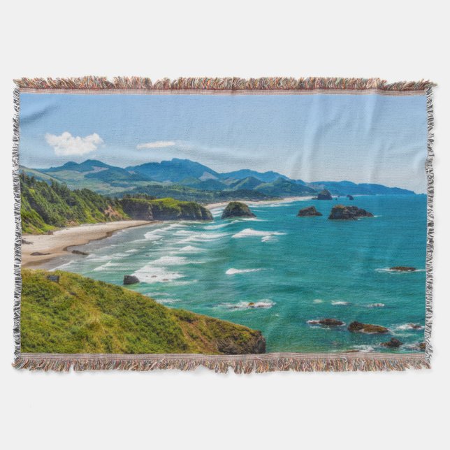 Ecola State Park, Oregon. Panorama över Crescent Mysfilt (Framsidan)