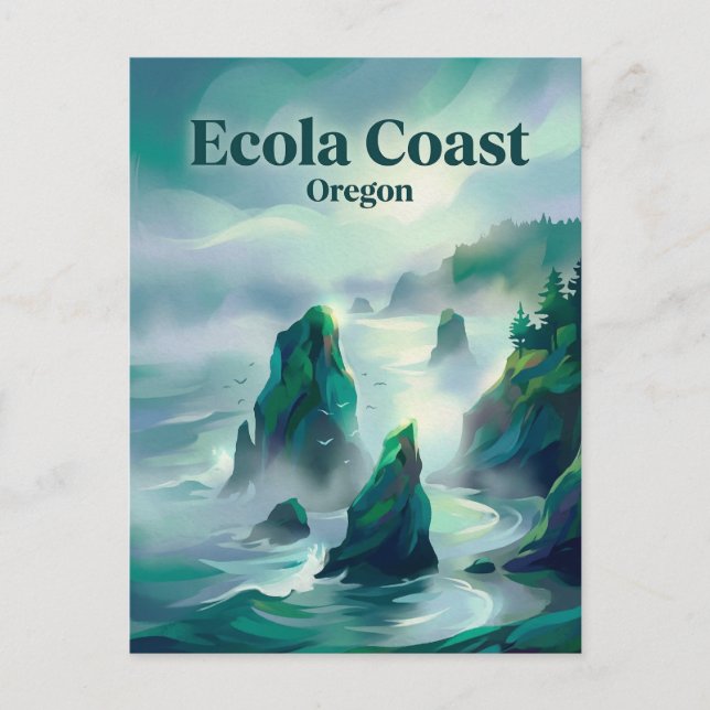 Ecola State Park Oregon Vykort (Framsida)