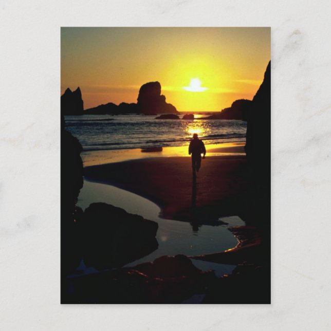 Ecola sunset, Oregon Kusten, USA Vykort (Framsida)