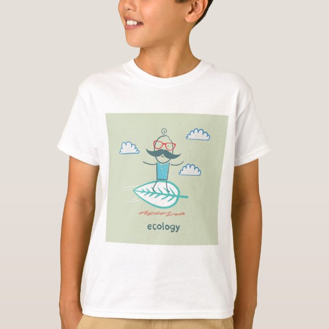 Ecology Surfer Sustainable Life Hipster T Shirt (Framsida)