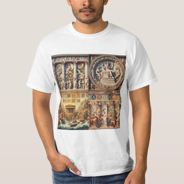 Ecos de la Antigua Grecia: Un Collage Atemporal T Shirt (Framsida)