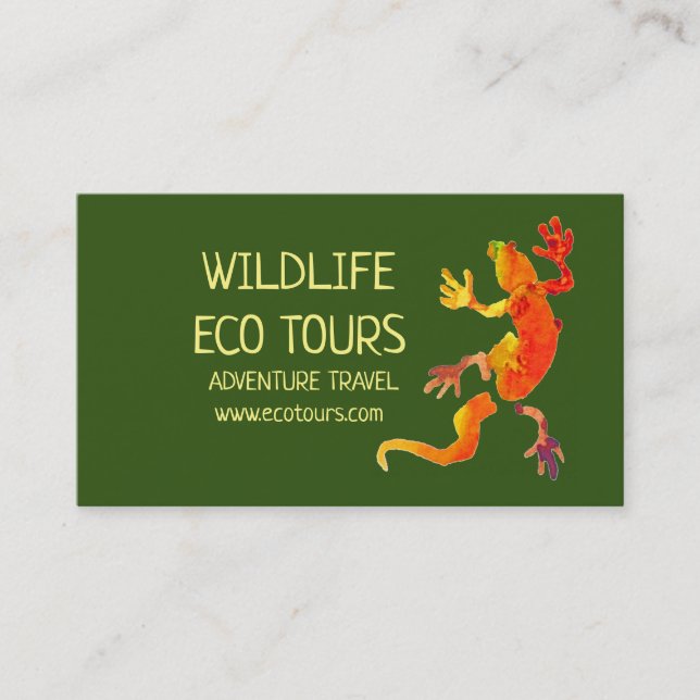 Ecos resor äventyr tours business gecko willife visitkort (Framsida)