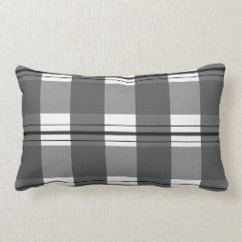 Ecossais scottish noir gris blanc black grey white lumbarkudde