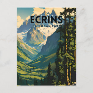Ecrins National Park Travel Poster Vykort
